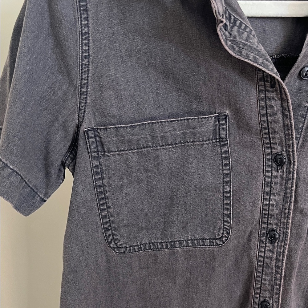 Madewell Dark Gray Short Sleeve Shirt - Picture 3 of 7